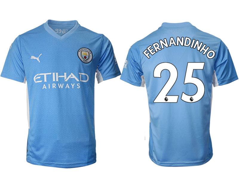 Men 2021-2022 Club Manchester city home aaa version blue #25 Soccer Jersey->manchester city jersey->Soccer Club Jersey